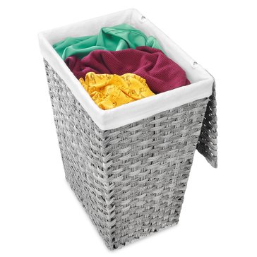 Whitmor Split Rattique Hamper With Liner Lid 