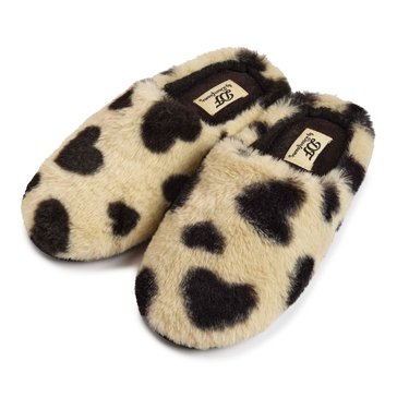 Dearfoams Women's Furry Heart Clogs