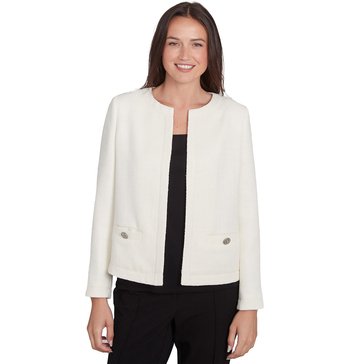 Emaline Women's Collarless Boucle Jacket (Petite)