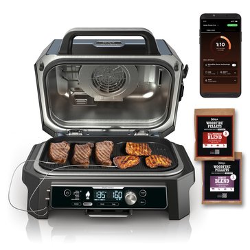 Ninja Woodfire Pro Connect Premium XL Outdoor Electric Grill And Smoker With Air Fryer